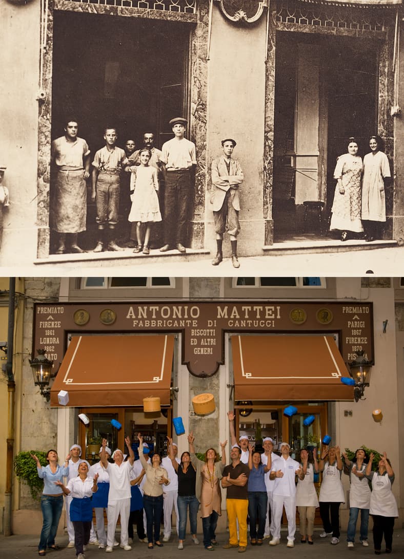 Ingresso del Biscottificio con Team dal 1912 al 2015 (compresa la foto di copertina)